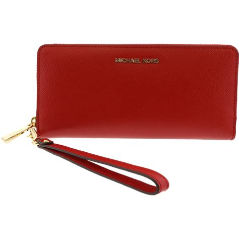 michael kors red wallet small|michael kors wristlet red.